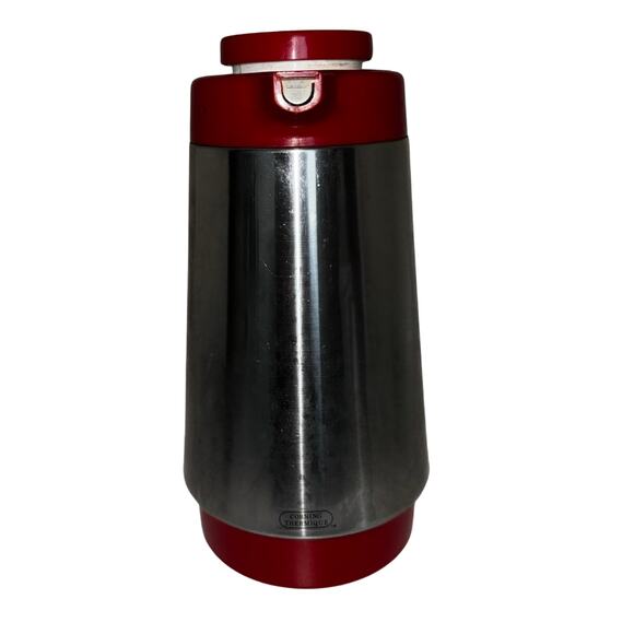 Vintage Corning Thermique Red & Chrome Carafe 10” Mid Century Coffee Server - Picture 7 of 12